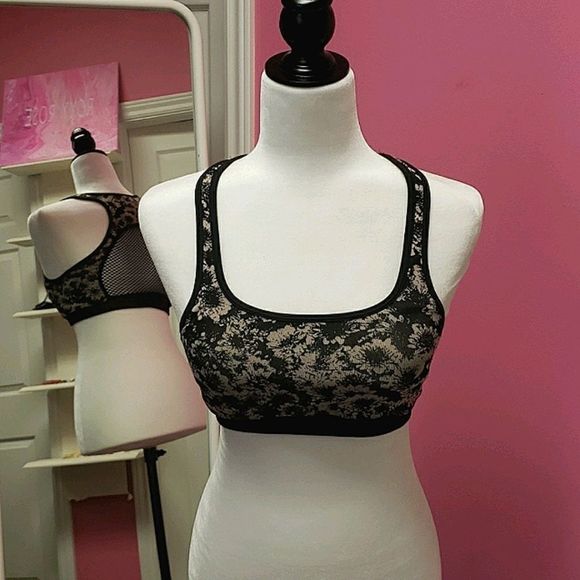 NUX 🤎 Brown Floral Sports Bra with Padding - Picture 1 of 9